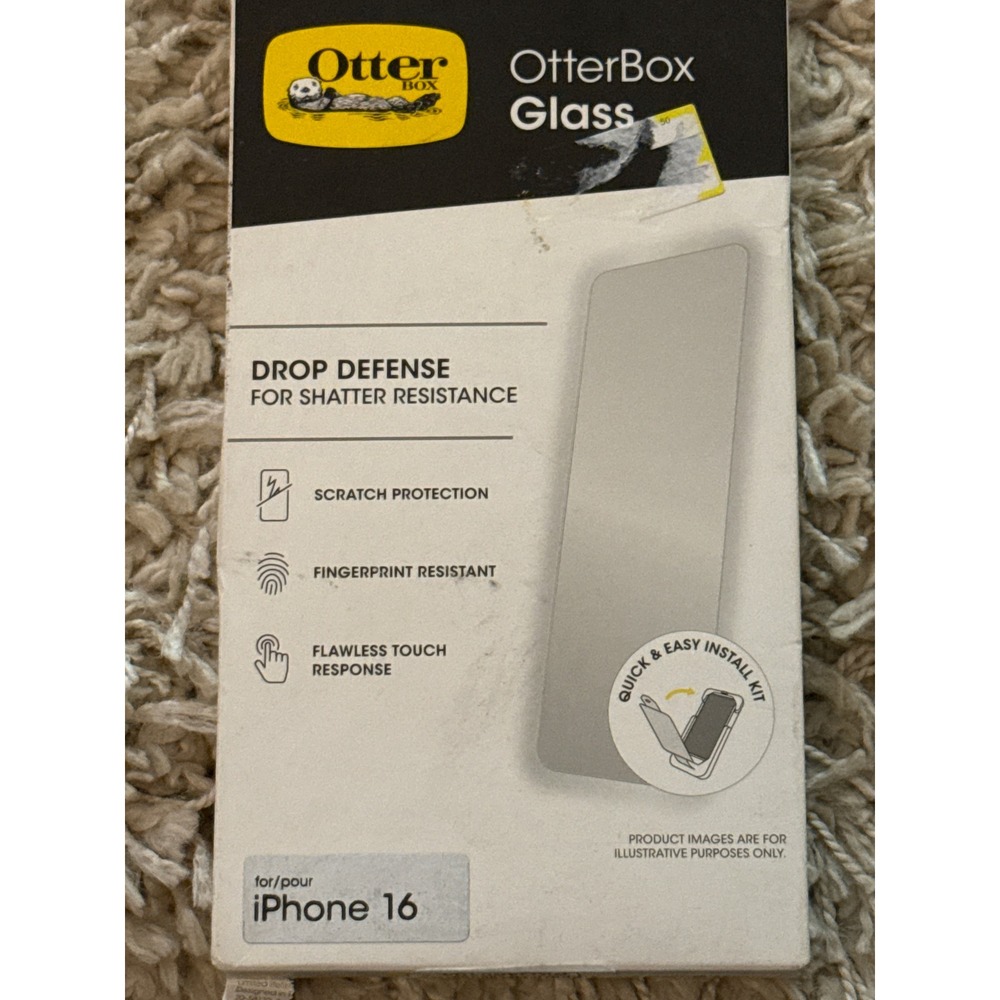 OtterBox Glass Screen Protector for iPhone 16 Drop Defense Shatter Resistant